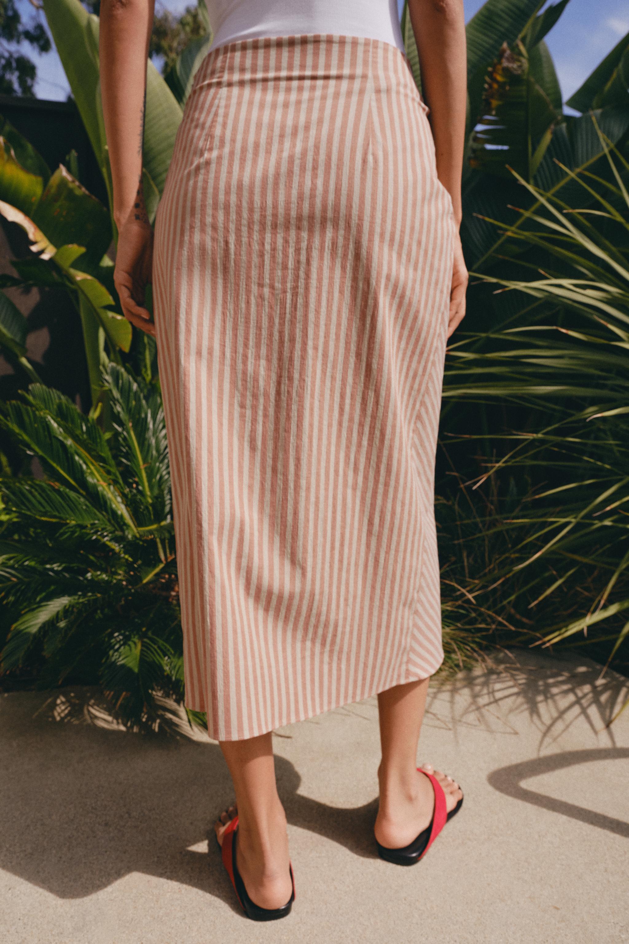 ZW COLLECTION DRAPED STRIPED SKIRT